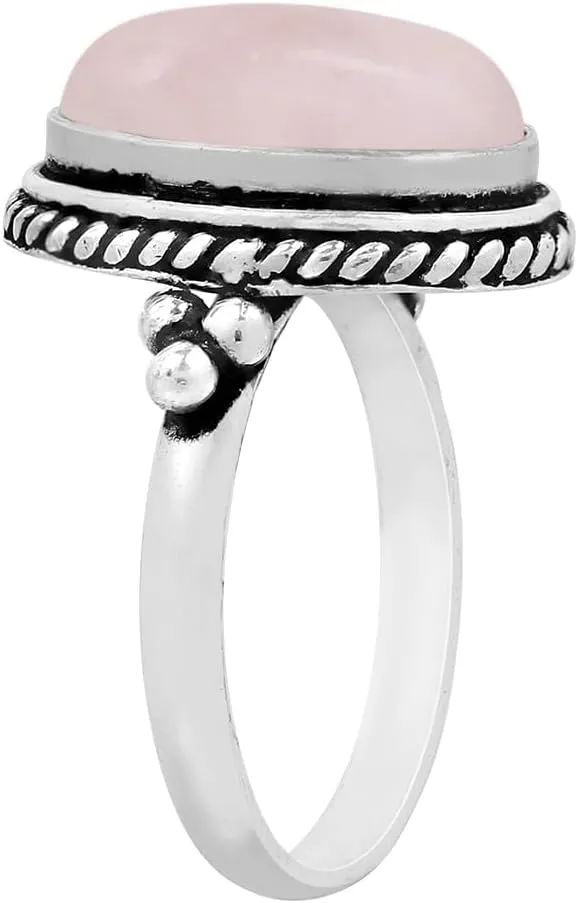 Sterling Silver Plated Handmade Statement Rings For Women, Southwest Bohemian Birthstone Ring Jewelry Mother's Day Christmas Gifts For Her