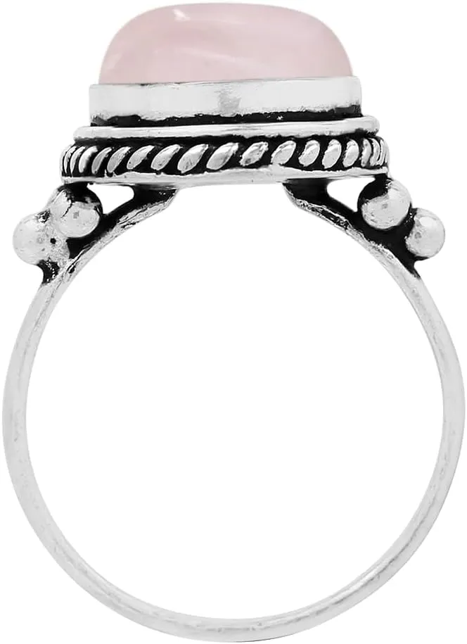 Sterling Silver Plated Handmade Statement Rings For Women, Southwest Bohemian Birthstone Ring Jewelry Mother's Day Christmas Gifts For Her