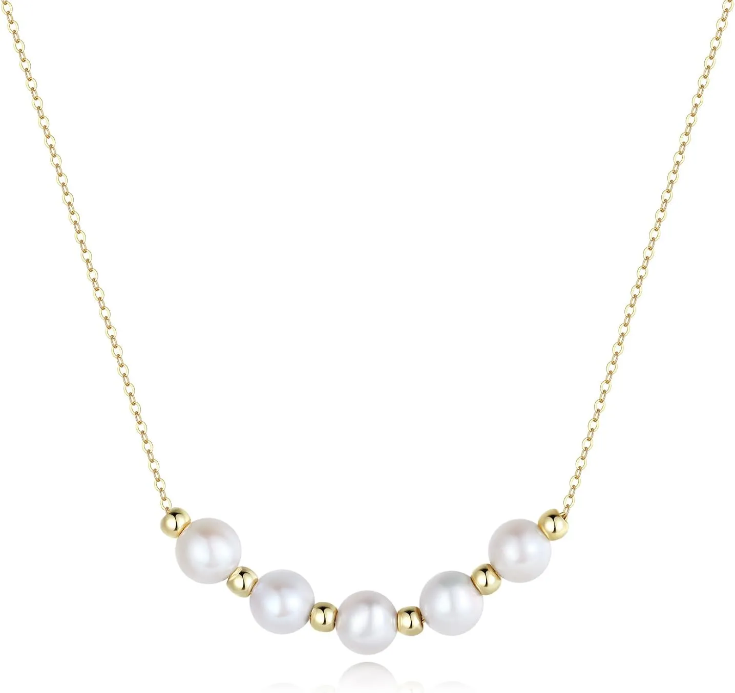 Stjarna Handmade Freshwater Pearl Necklace 6-7mm White Aurora Pearl Pendant 14K Gold Filled Necklaces for Women Jewelry Gift NP11J