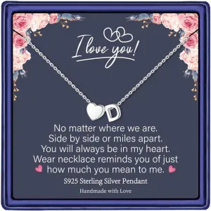 STORUP Graduation Gifts for Her - S925 Sterling Silver Heart Initial Necklaces for Kids Girls Graduation Gifts Birthday Gifts for Wife Her Daughter