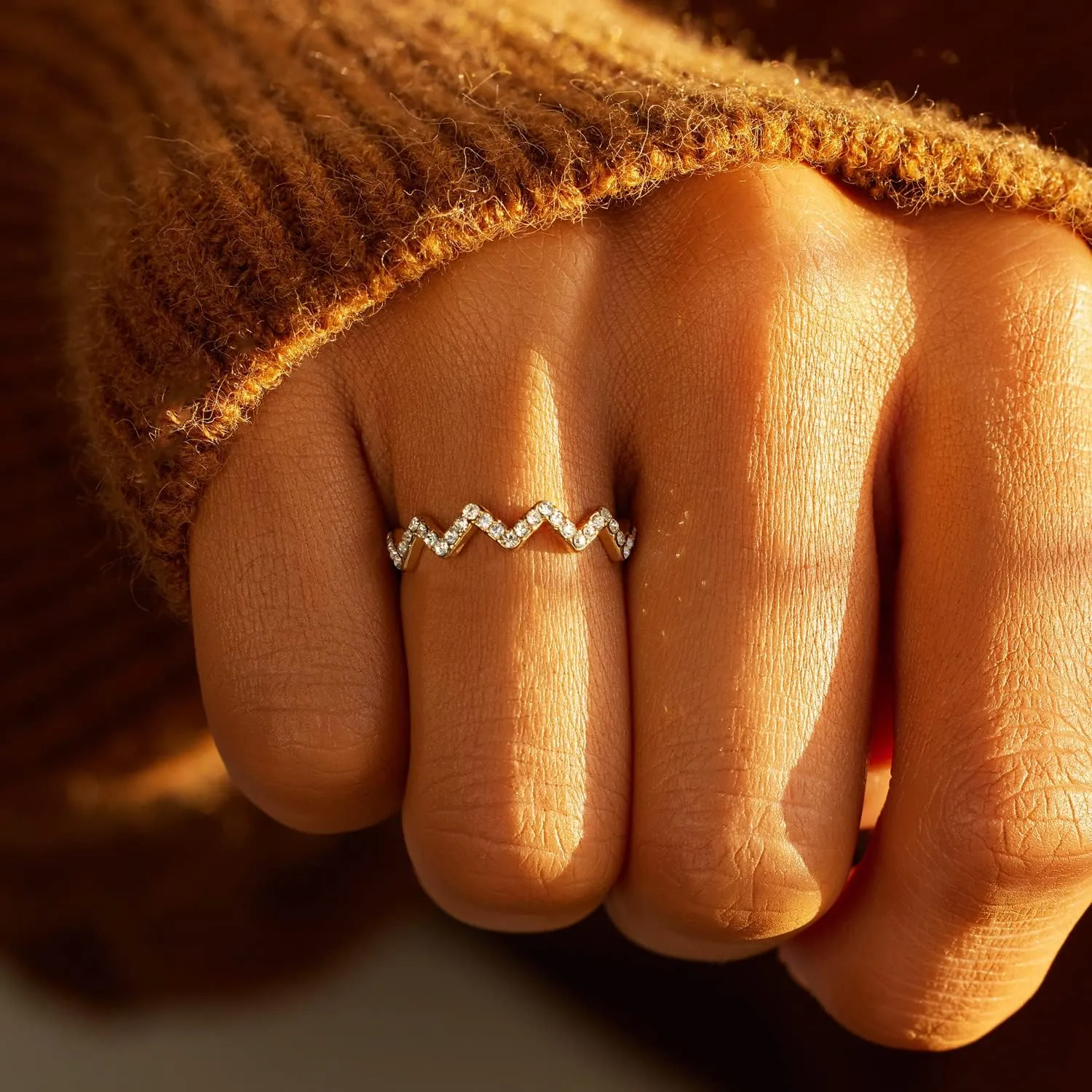 STORYJEWELLERY Pinky Ring for Women, 925 Sterling Silver Rings for Women, Highs and Lows Rings for Daughter and Friend, Womens Gifts