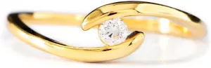 STORYJEWELLERY Story Jewellery Ring for Women, Gold Plated Promise Ring for Her, Engagement Bypass Rings for Women, Birthday Christmas Valentines Jewelry Gifts Rings for Girls