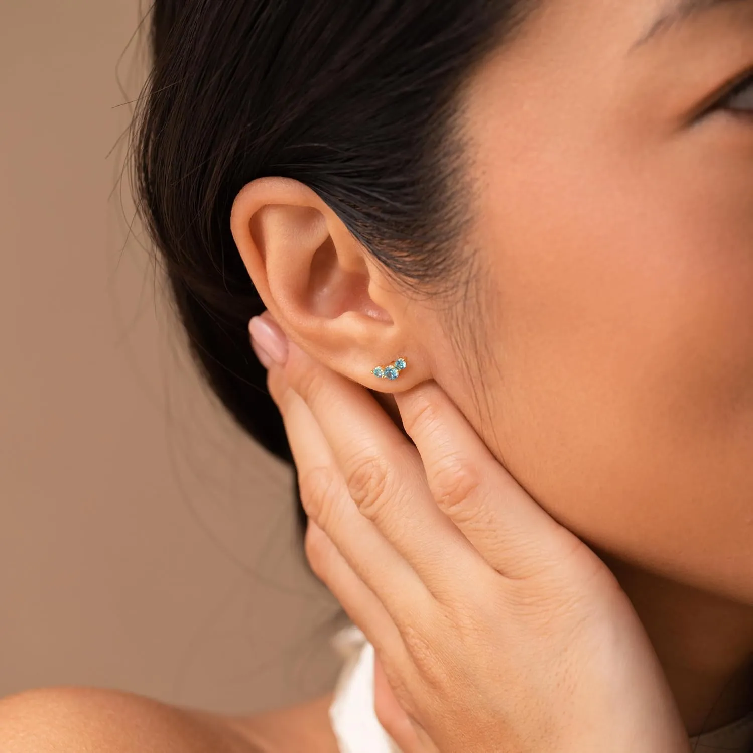 Stud Earrings for Women Birthstone Studs 14K Gold Plated S925 Sterling Silver Hypoallergenic Earrings Cubic Zirconia Stud Earrings Cartilage Earring for Women Trendy