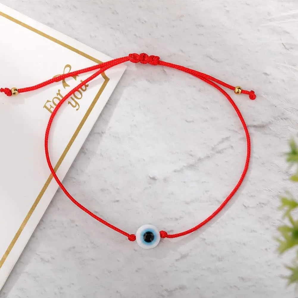 SUMMER LOVE Handmade Jewelry Evil Eye Bracelet Set Bulk with Card,Red String Bracelets Kabbalah Protection Luck Amulet for Women Men Family Friends Pulseras Mujer