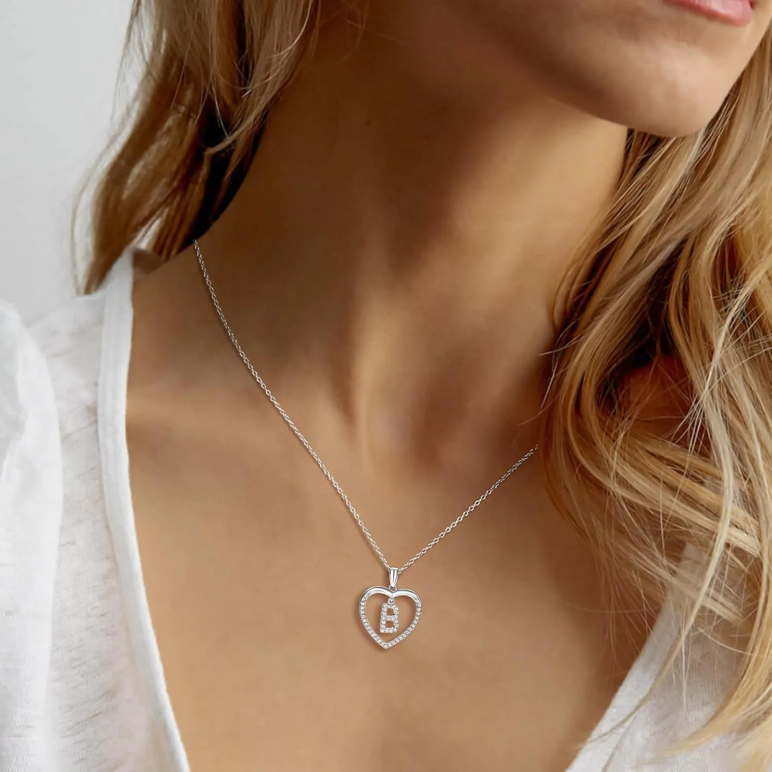 supermodel Solitaire Pendant Diamond Necklace, Zodiac Sign Coin Charm Pendant, Heart Initial Necklaces Birthday Gift Jewelry for Women Girls