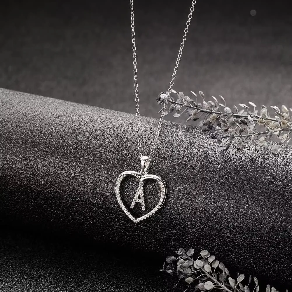 supermodel Solitaire Pendant Diamond Necklace, Zodiac Sign Coin Charm Pendant, Heart Initial Necklaces Birthday Gift Jewelry for Women Girls