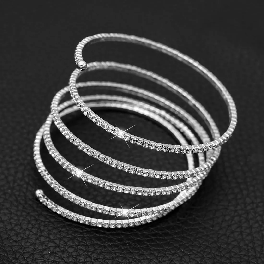 Suyi Rhinestone Arm Cuff for Women Crystal Cuff Bracelet for Bride Wedding