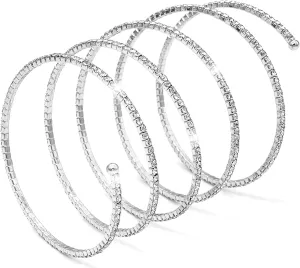 Suyi Rhinestone Arm Cuff for Women Crystal Cuff Bracelet for Bride Wedding