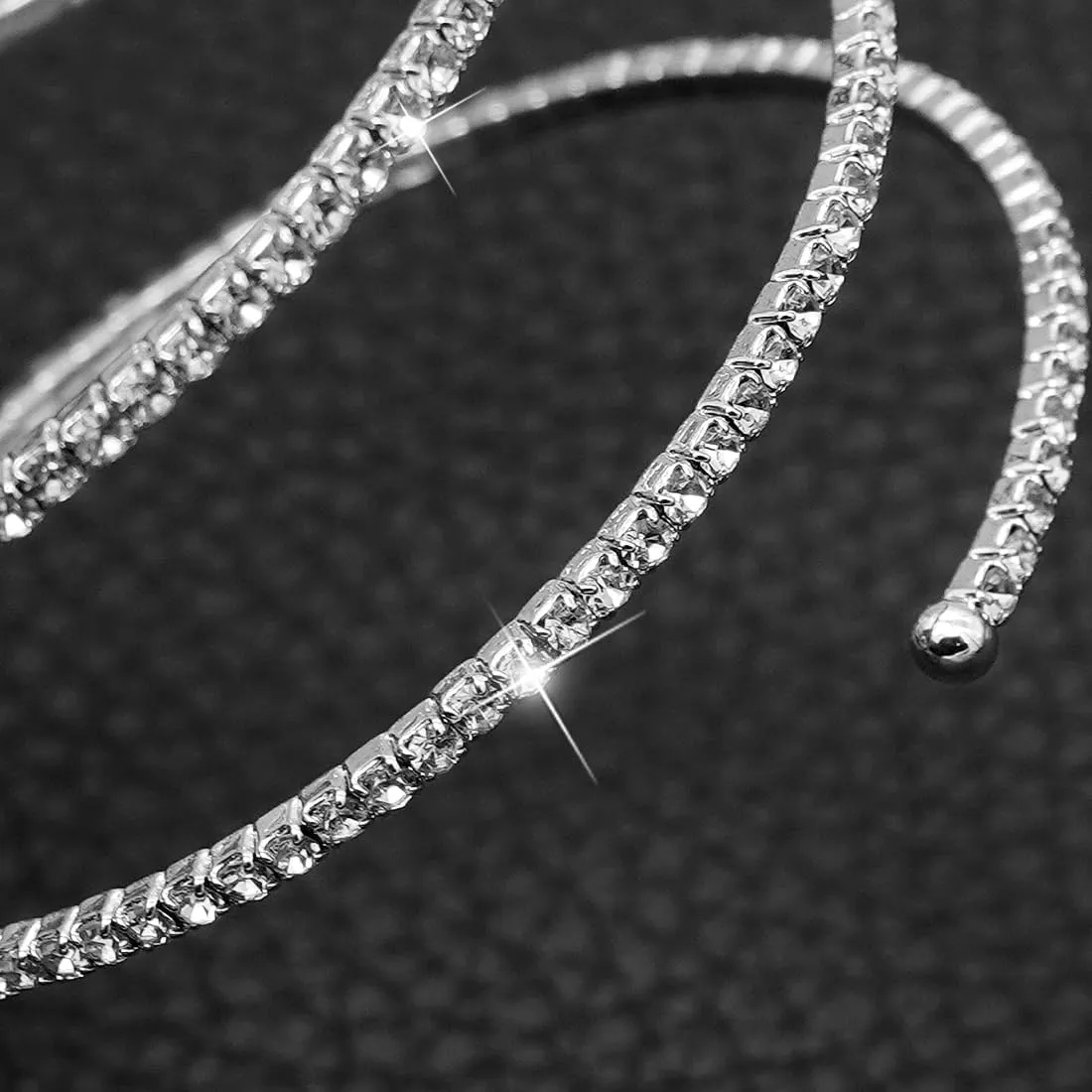 Suyi Rhinestone Arm Cuff for Women Crystal Cuff Bracelet for Bride Wedding