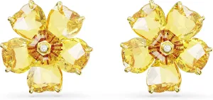Swarovski Florere Necklace and Earrings Collection, Pink Crystals, Yellow Crystals, Gold Tone Metal Finish