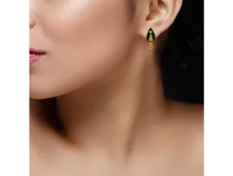 Tear Drop Shape Pola Earrings Adorned With 22k Gold