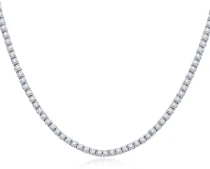 Tennis Necklace 18K White/Yellow Gold Plated 5A 3.0mm Round Cubic Zirconia Cut Faux Diamond Chain for Women and Men 4 Prong Jewelry