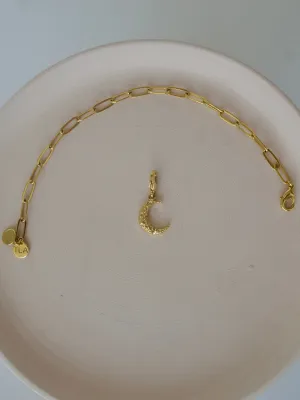 Textured Moon Charm
