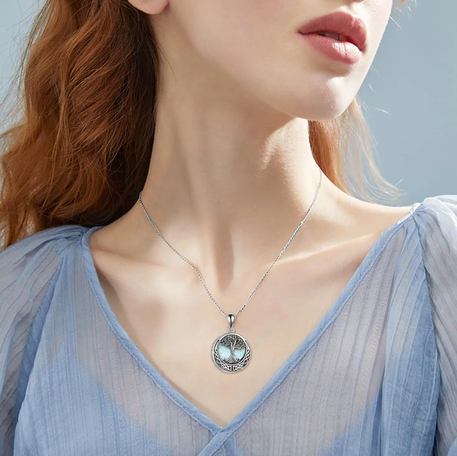Tree of Life Urn Necklaces for Ashes Sterling Silver Abalone Shell/Opal Tree of Life Cremation Jewelry for Ashes Memory Jewelry for Women Men