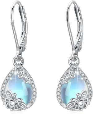 Trendy Dangle Earrings for Women Teen Girls Sterling Silver 12 Birthstone Earrings Minimalist Hypoallergenic Earrings for Sensitive Ears Jewelry Gifts