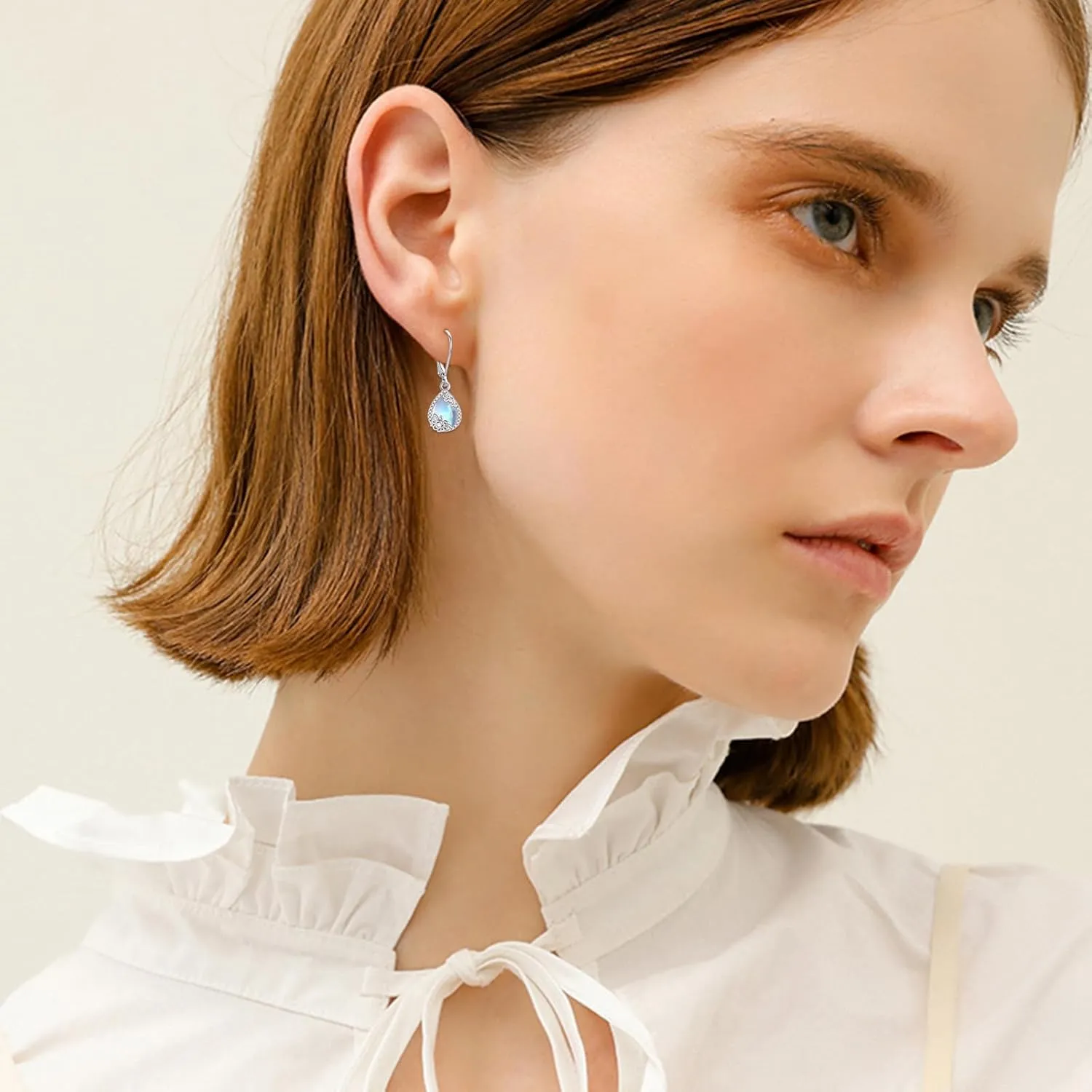 Trendy Dangle Earrings for Women Teen Girls Sterling Silver 12 Birthstone Earrings Minimalist Hypoallergenic Earrings for Sensitive Ears Jewelry Gifts