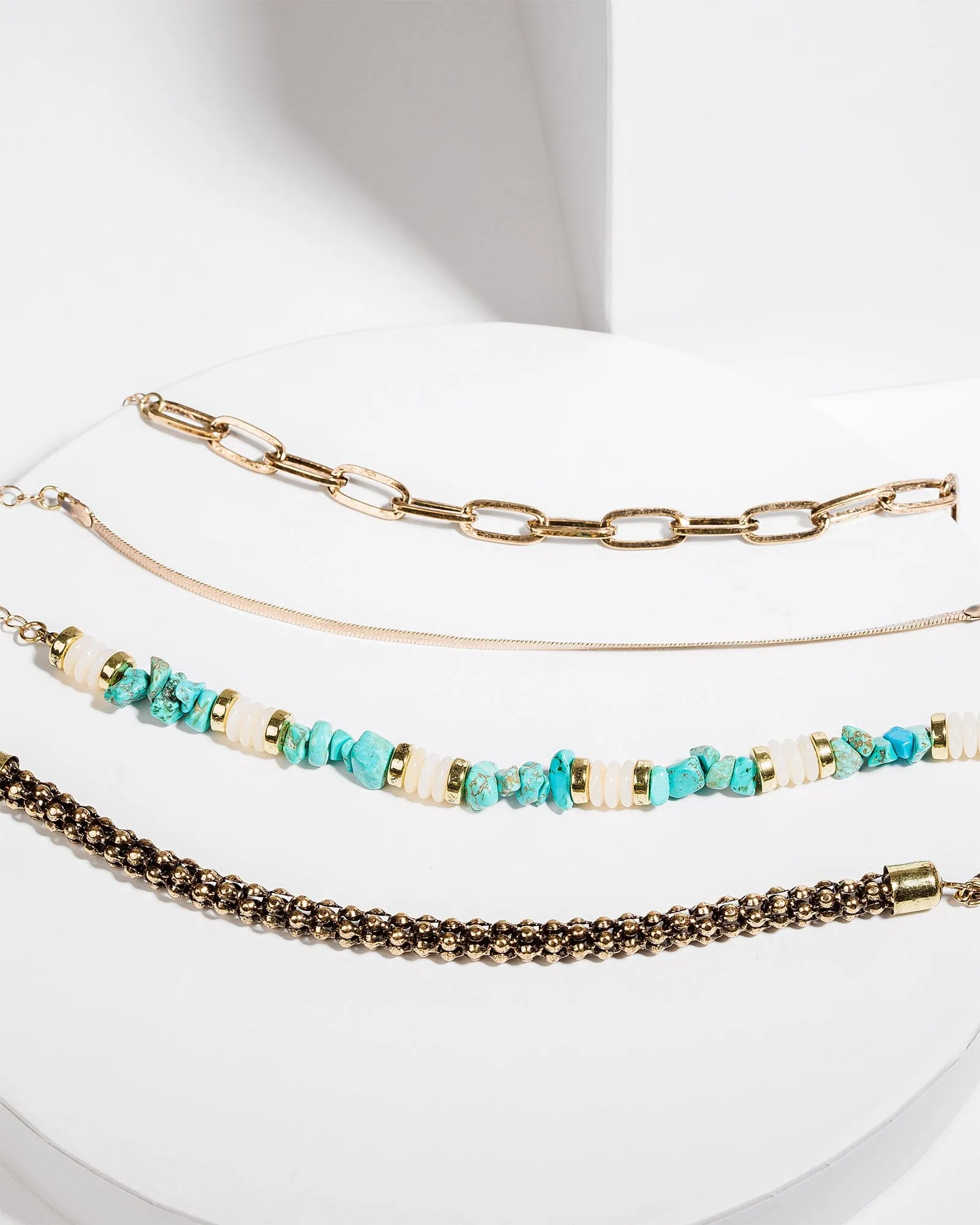 Turquoise Stone & Bracelet 4 Pack