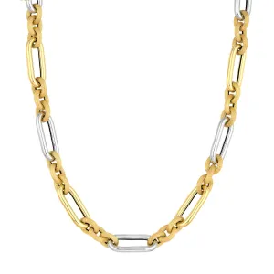 Two Tone (3 1) Paperclip Brushed Polished Chain