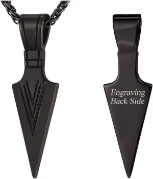 U7 Men Rock Hip Hop Jewelry Stainless Steel 18K Gold Plated Spear Point Arrowhead/Wolf Teeth Pendant Necklaces 22"