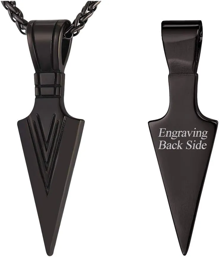 U7 Men Rock Hip Hop Jewelry Stainless Steel 18K Gold Plated Spear Point Arrowhead/Wolf Teeth Pendant Necklaces 22"