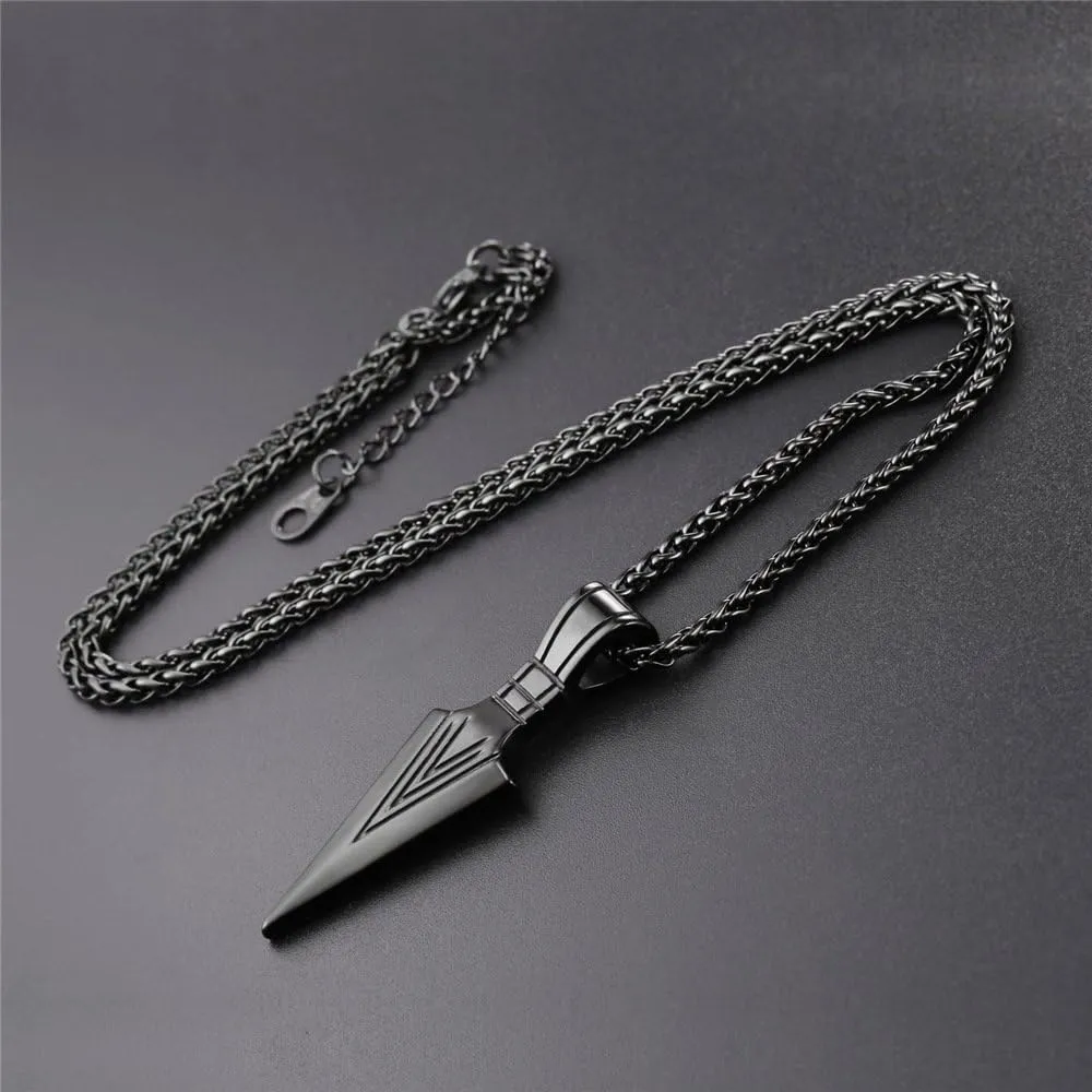 U7 Men Rock Hip Hop Jewelry Stainless Steel 18K Gold Plated Spear Point Arrowhead/Wolf Teeth Pendant Necklaces 22"