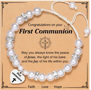 UNGENT THEM First Communion Gifts for Girls Charm Bracelets Handmade Jewelry Gifts