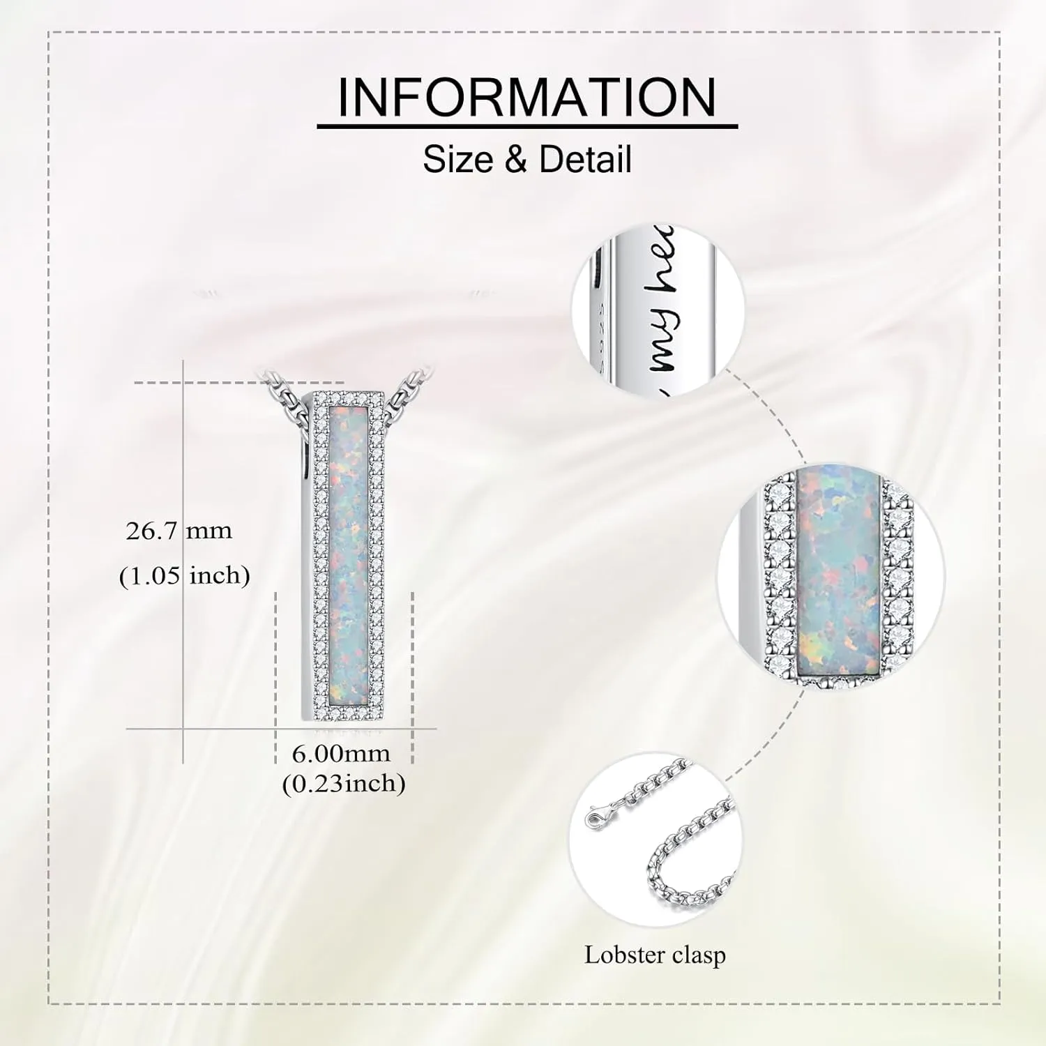 Urn Necklaces for Ashes Sterling Silver 3D Vertical Bar Memorial Pendant for Loved Ones Keepsake Cremation Jewelry Gifts for Women Men