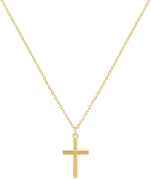 Valloey Rover Cross Pendant Chain Necklace,14K Gold Plated Dainty Cute Lucky Cross Tiny Pendant Necklaces for Women Men Jewelry Gifts
