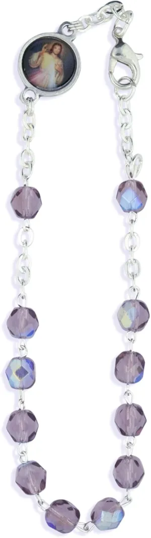 Vatican Imports Crystal One Decade Rosary Bracelet (Amethyst)