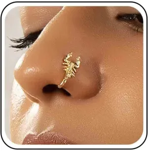 Vintage Punk Gothic Copper African Scorpion Nose Cuff, Non-Pierced Nose Ring Jewelry for Women