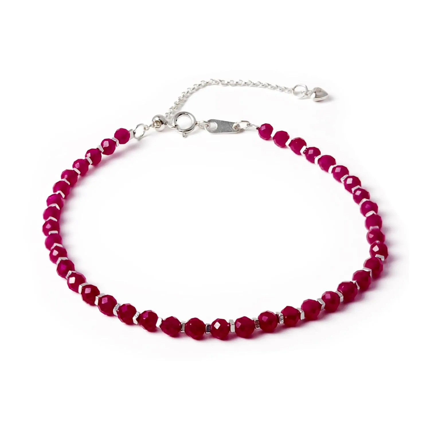 Vintage Real Natural Ruby Bracelet 0.12x0.12 Round Shape Gemstone 925 Sterling silver Overlay Handmade Cuff Crystal Jewelry