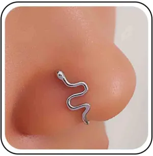 Vintage Snake Nose Cuff Gothic Copper African Nose Ring - Fake Non Pierced Jewelry for Women