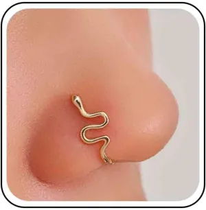 Vintage Snake Nose Cuff Gothic Copper African Nose Ring - Fake Non Pierced Jewelry for Women