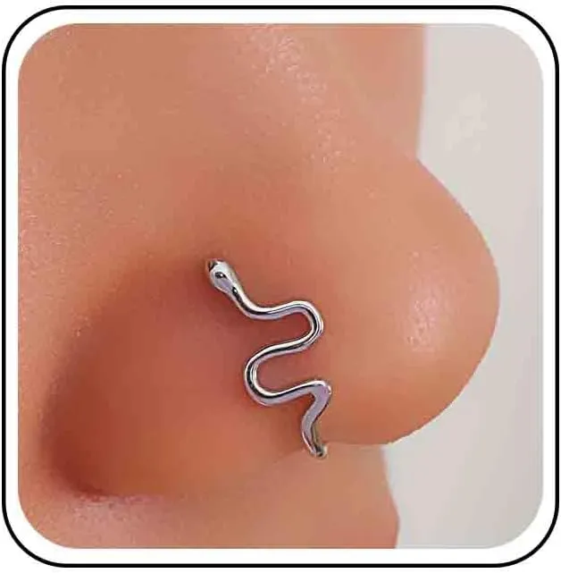 Vintage Snake Nose Cuff Gothic Copper African Nose Ring - Fake Non Pierced Jewelry for Women
