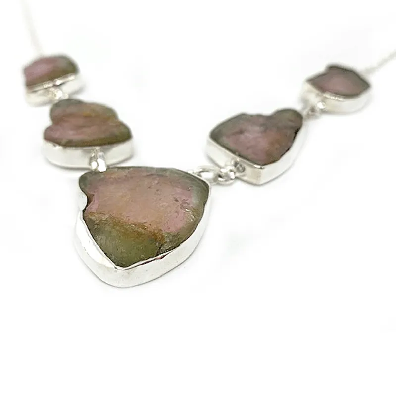 Watermelon Tourmaline Gemstone Necklace