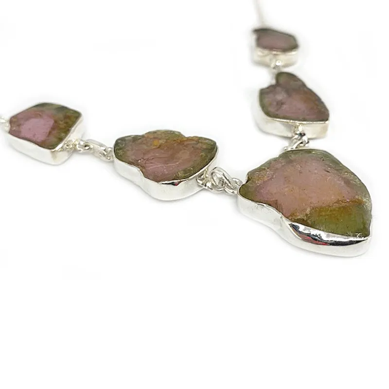 Watermelon Tourmaline Gemstone Necklace