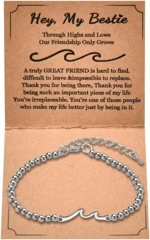 Wave Friendship Bracelets Gifts for Women Friends Birthday Christmas Gifts for Women Bestie Soul Sister Gifts for Bestfriend