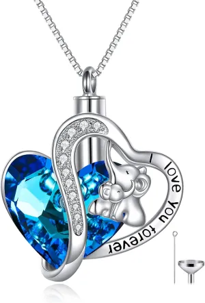 WINNICACA Urn Necklaces for Ashes Sterling Silver Cremation Jewelry for Ashes Urns for Human Ashes Pendant Necklace with Funnel Filler Kit