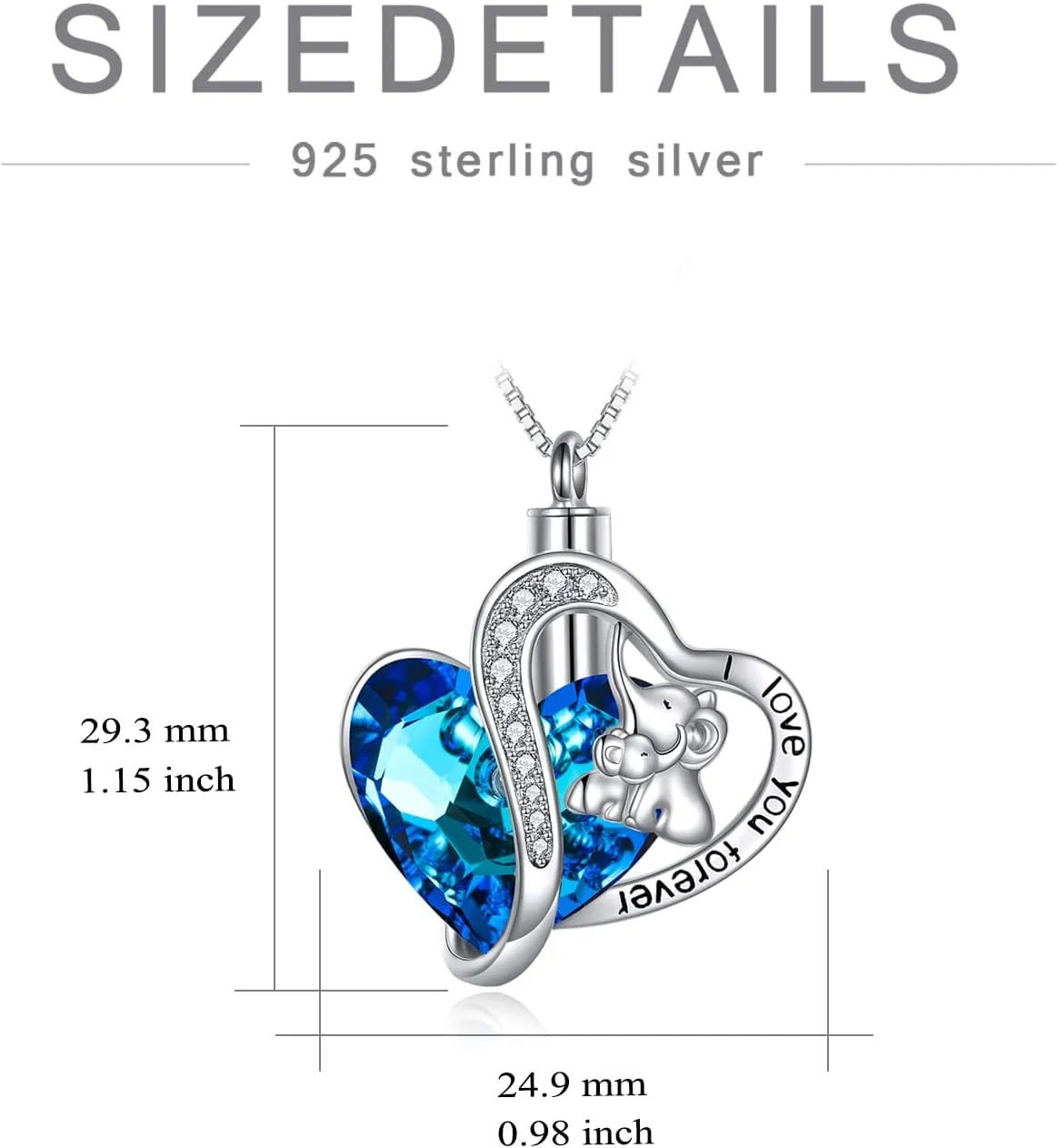 WINNICACA Urn Necklaces for Ashes Sterling Silver Cremation Jewelry for Ashes Urns for Human Ashes Pendant Necklace with Funnel Filler Kit