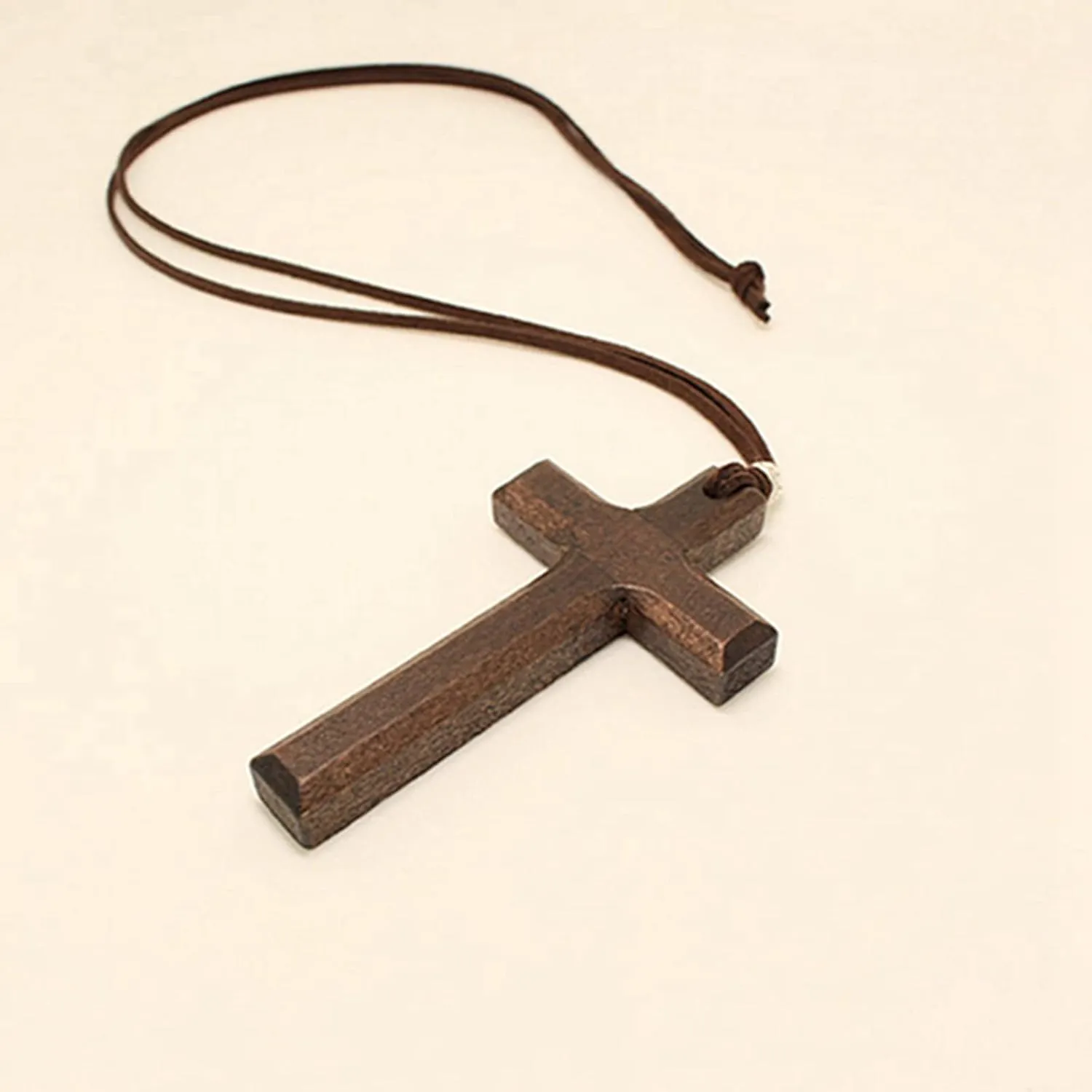 Wooden Cross Necklace For Men Women, Wood Cross Pendant Necklaces For Car Rearview Mirror Charms, Wall, Christian Jewelry(E)