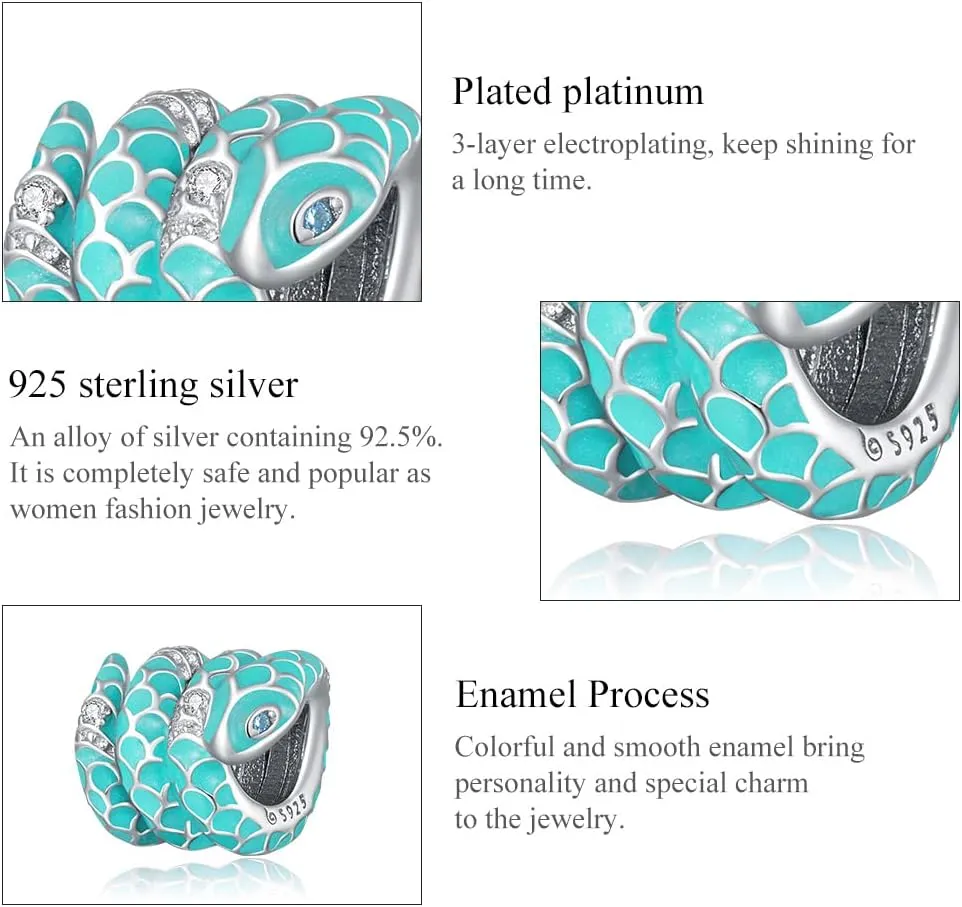 WOSTU 925 Sterling Silver Cute Animal Cat Dog Butterfly Dragon Snake Bead Charm for Charm Bracelet Personalized Jewelry Gift for Women