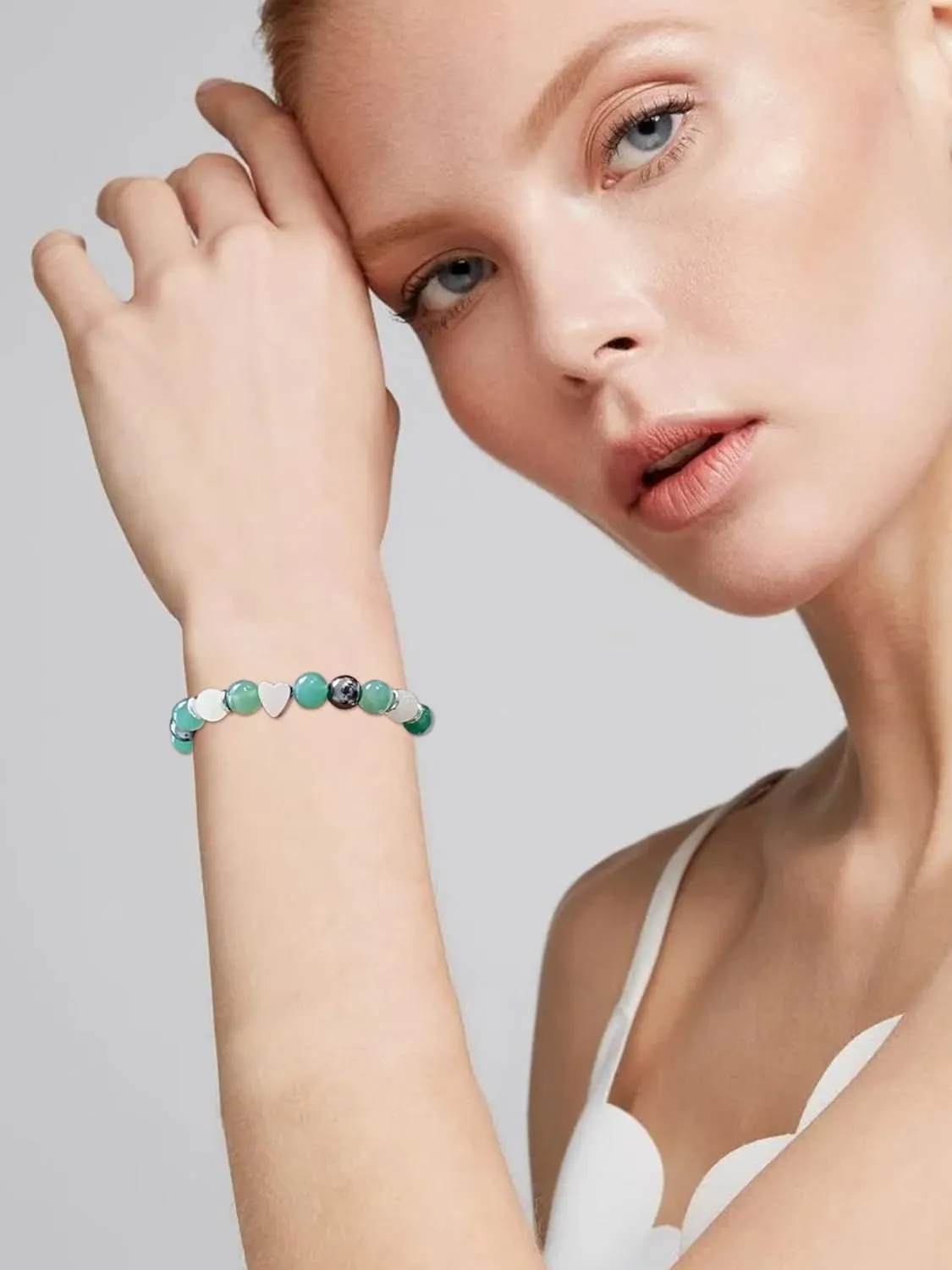 YANCHUN Best Friend Bracelets for Women Valentine Friendship Bracelet Natural Stone Bracelet Healing Bracelet Valentines Day Friendship Bracelet Gifts for Friends,Bestie,Sister,BFF