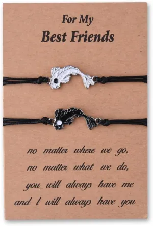yaozeio Yin Yang Bracelets for Best Friend Christmas Birthday Gifts for Bestie Matching Bracelets for Best Friends Going Away Gifts for Best Friend Long Distance Friendship Gifts for Women Men