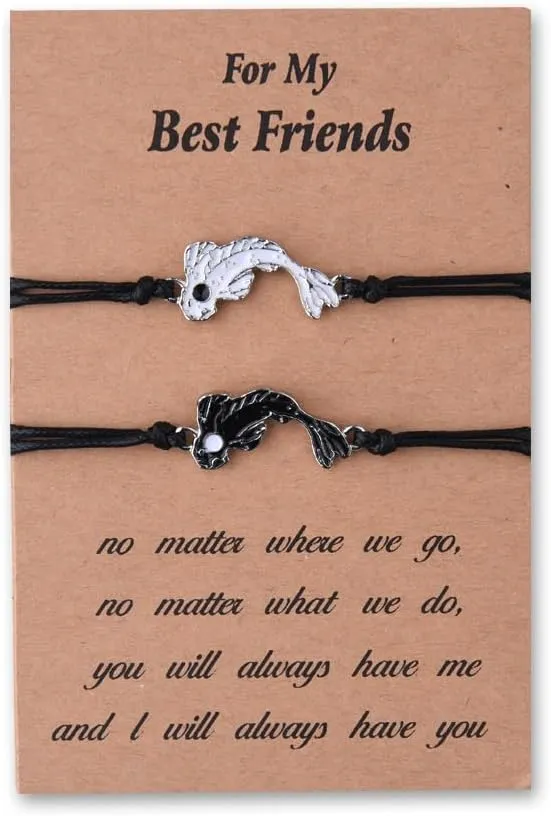 yaozeio Yin Yang Bracelets for Best Friend Christmas Birthday Gifts for Bestie Matching Bracelets for Best Friends Going Away Gifts for Best Friend Long Distance Friendship Gifts for Women Men