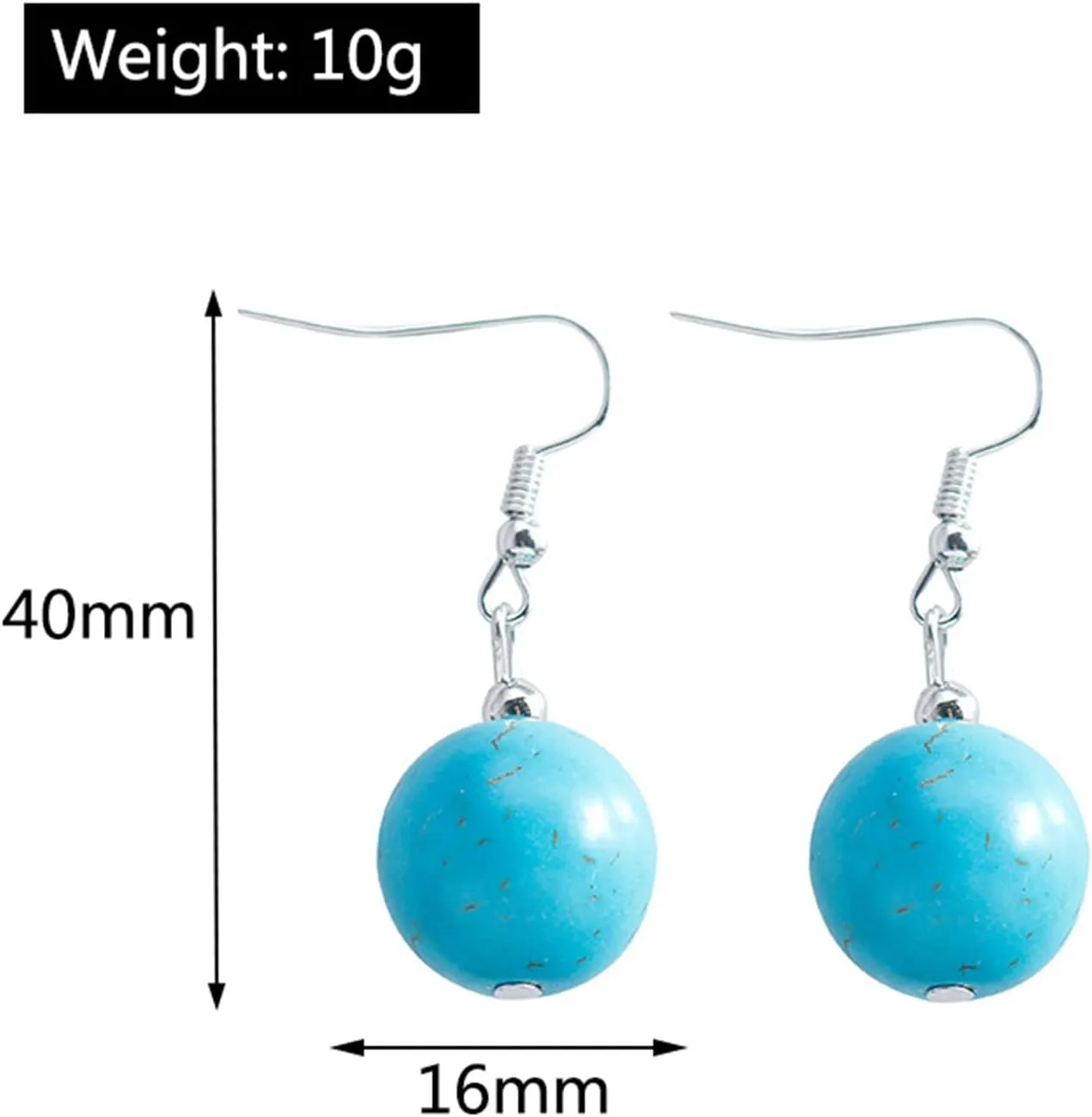 YienDoo Boho Turquoise Heart Drop Dangle Earrings Vintage Western Ethnic Turquoise Stone Hook Earrings Statement Big Love Heart Earrings Jewelry for Women