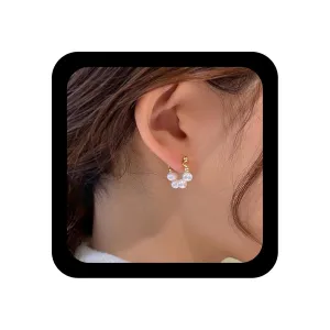 YienDoo Pearl Huggie Hoop Drop Earrings Gold Pierced Pearl Ear Cuff Lightweight Baroque Pearl Bead Dangle Earrings Statement Wedding Prom Pearl Wrap Studs Earrings Jewelry for Women