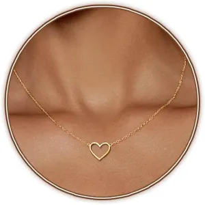 Zeffy Cute Heart Necklace 18k Gold/Silver Plated Tiny Heart Pendant Choker Necklaces Gold Love Heart Chain Necklace for Women Dainty Gold Jewelry Valentines Day Gifts for Women Girls Teen Girls