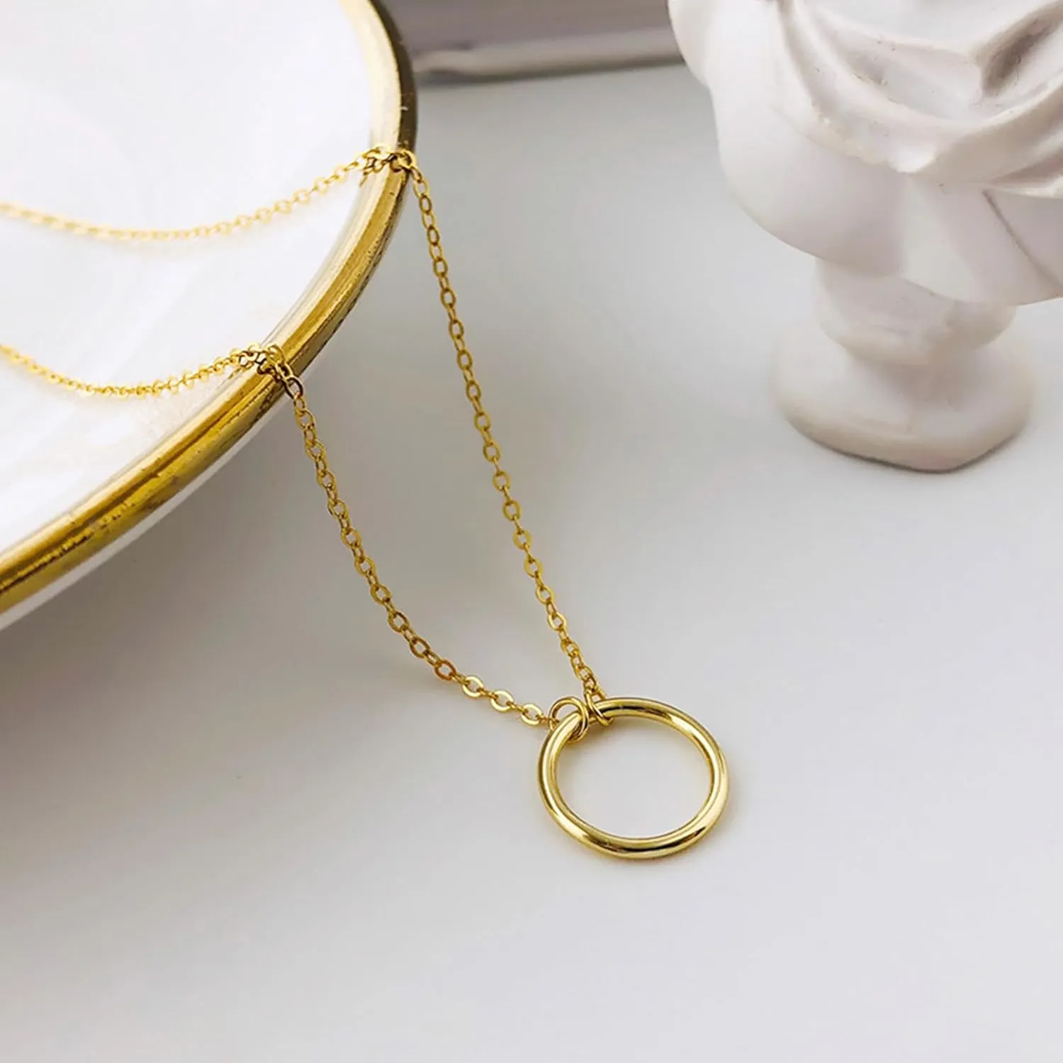 Zeffy Cute Heart Necklace 18k Gold/Silver Plated Tiny Heart Pendant Choker Necklaces Gold Love Heart Chain Necklace for Women Dainty Gold Jewelry Valentines Day Gifts for Women Girls Teen Girls