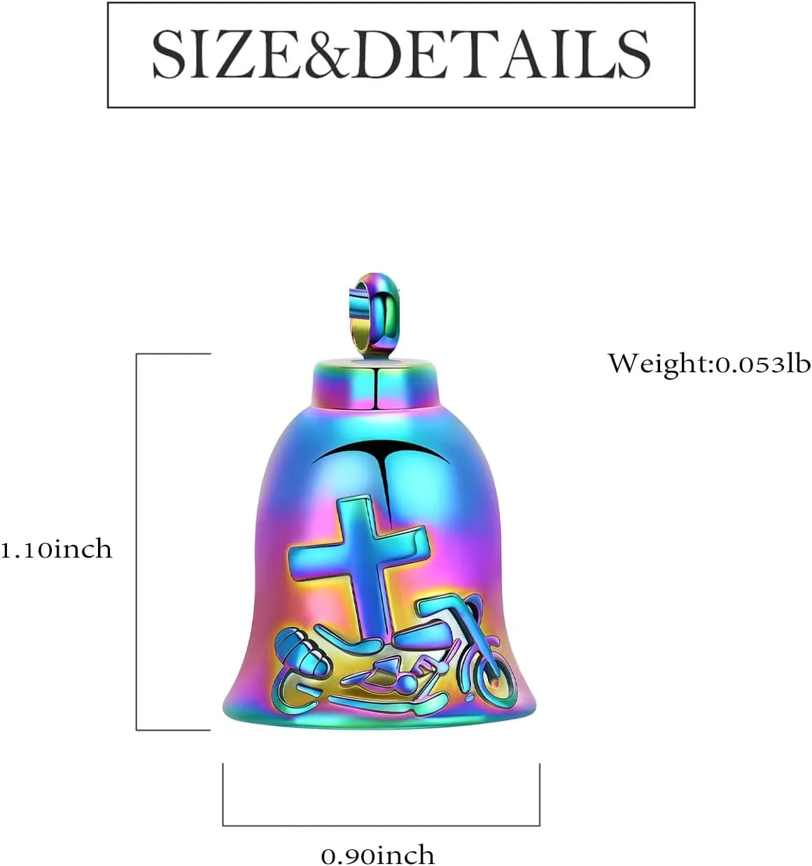 zeqingjw Bell Cremation Jewelry Cross Motorcycle Urn Necklaces for Ashes for Women Men Memorial Keepsake Necklace of Loved One