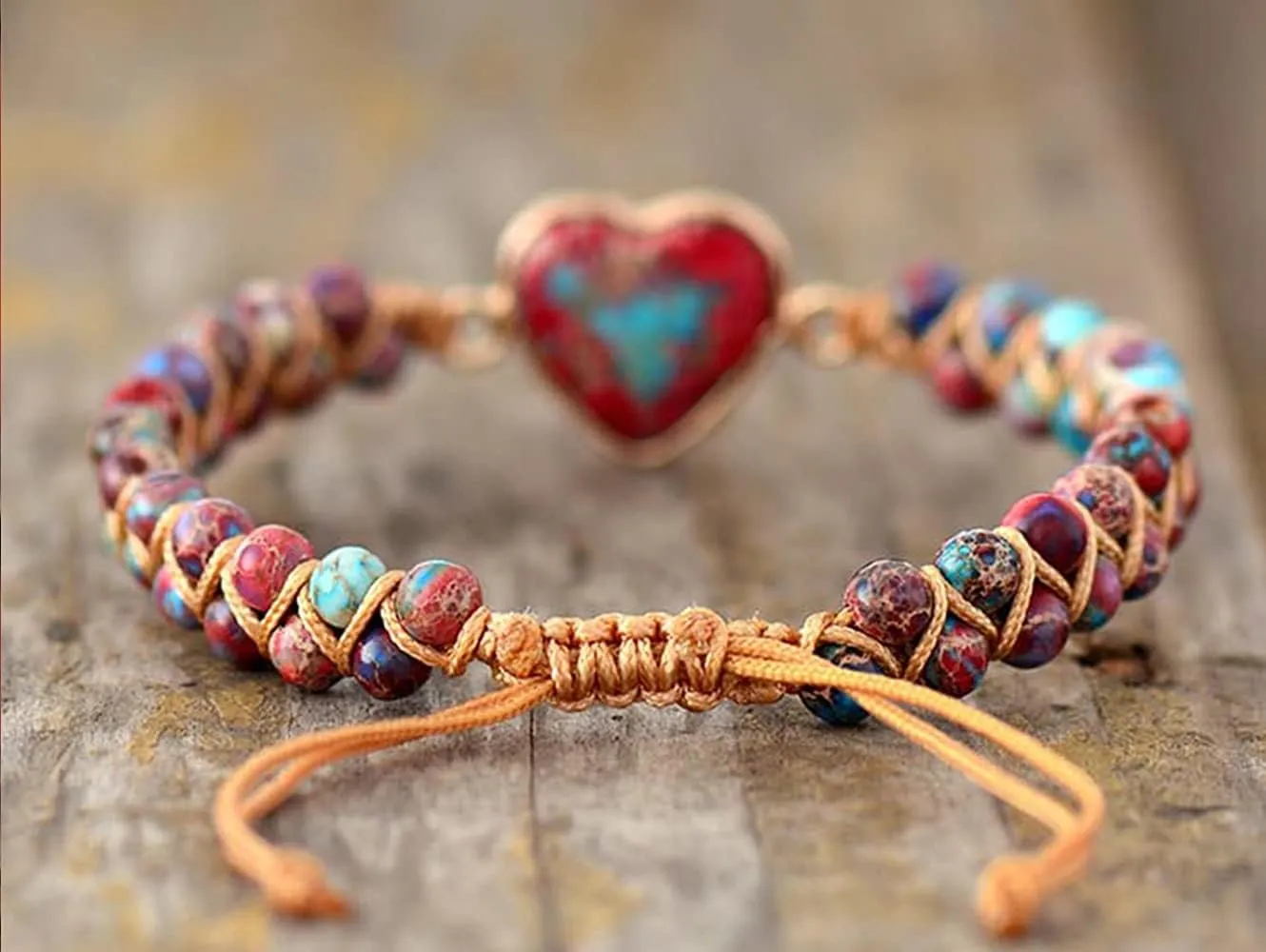 ZOSOJONA Women Handmade Boho Wrap Bracelets Natural Stone Variety Beads Strand Bracelet